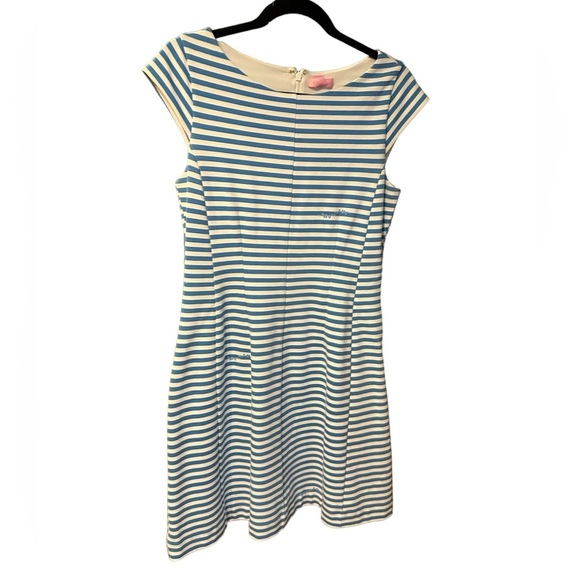 Lilly Pulitzer blue briella stretch stripe mini dress size M - Picture 4 of 11